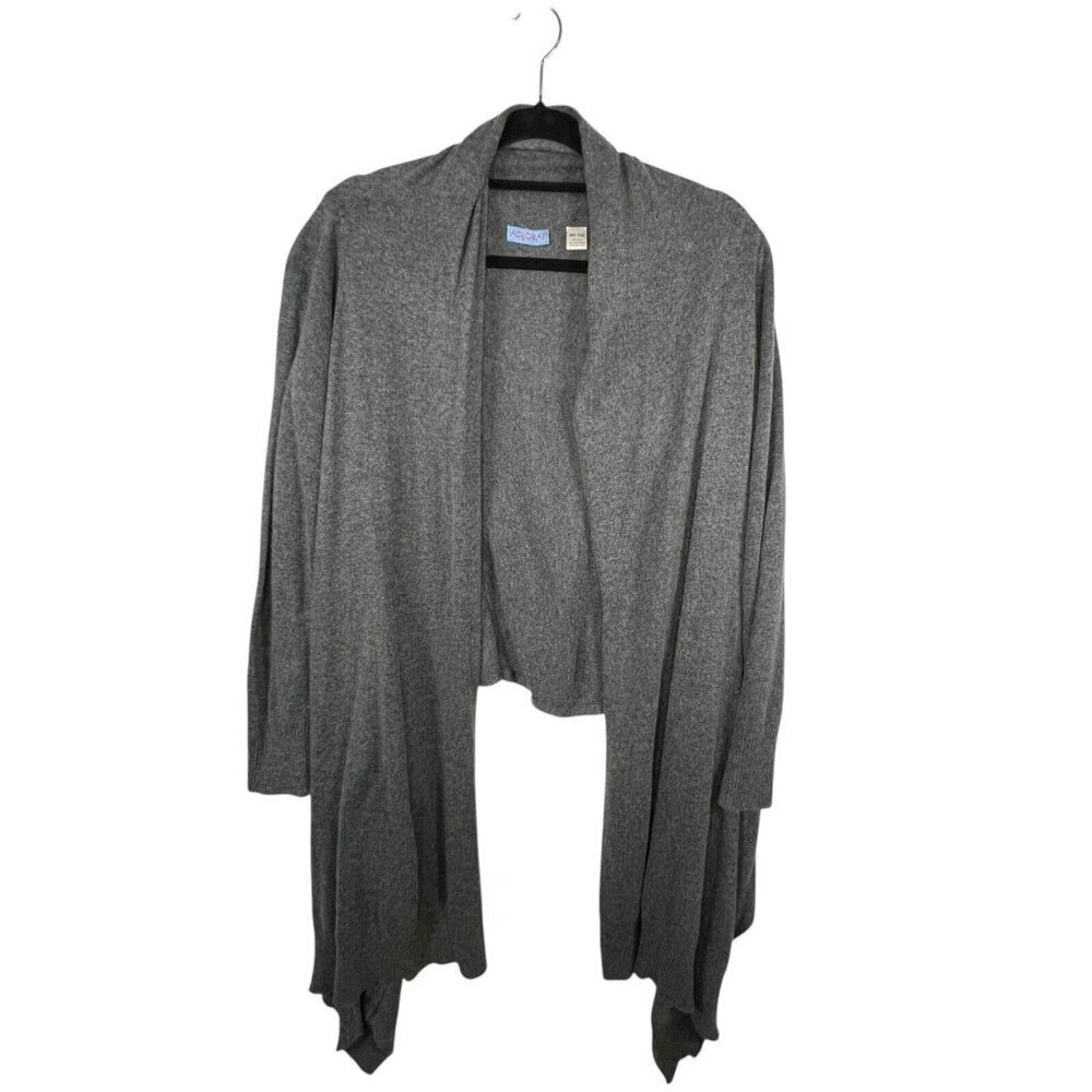 Acrobat Grey Silk‎ & Cashmere Open High Low Cardigan Sweater Women’s One Size